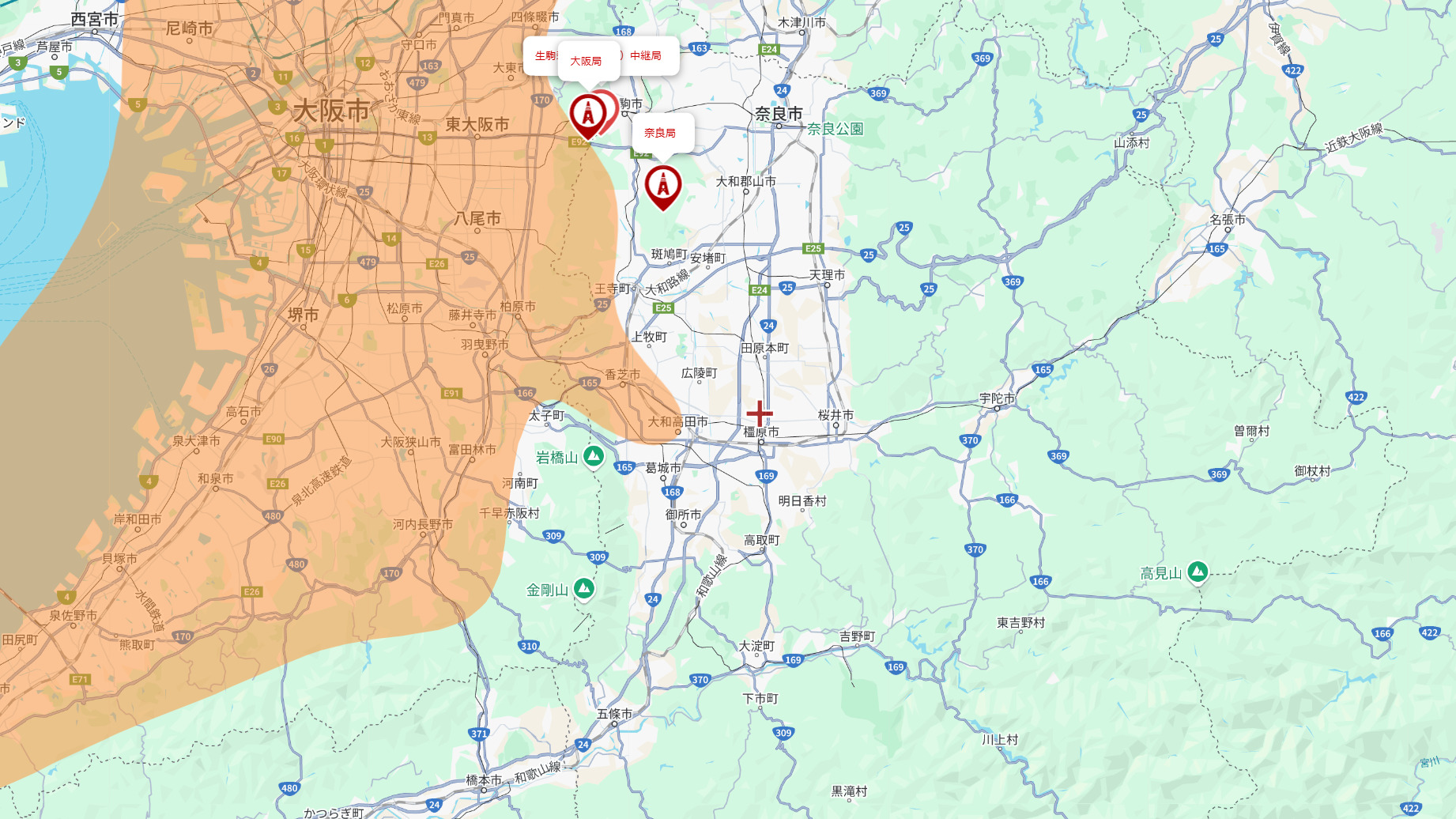 橿原市の電波事情
